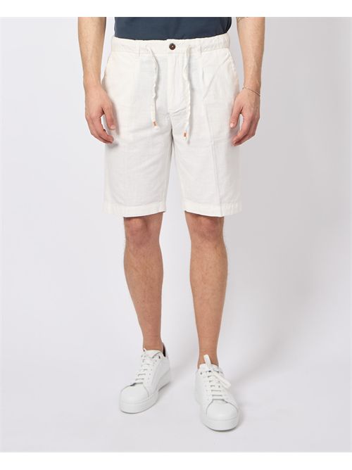 Bermuda Yes Zee in linen blend with drawstring YES ZEE | P770-PW000107